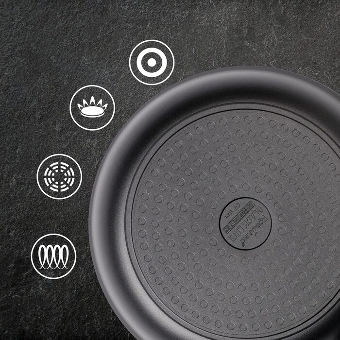 Професійна сковорода ROSMARINO 24 см - Сковорода з відмінним розподілом тепла та теплопродуктивністю, підходить для індукції, вишу