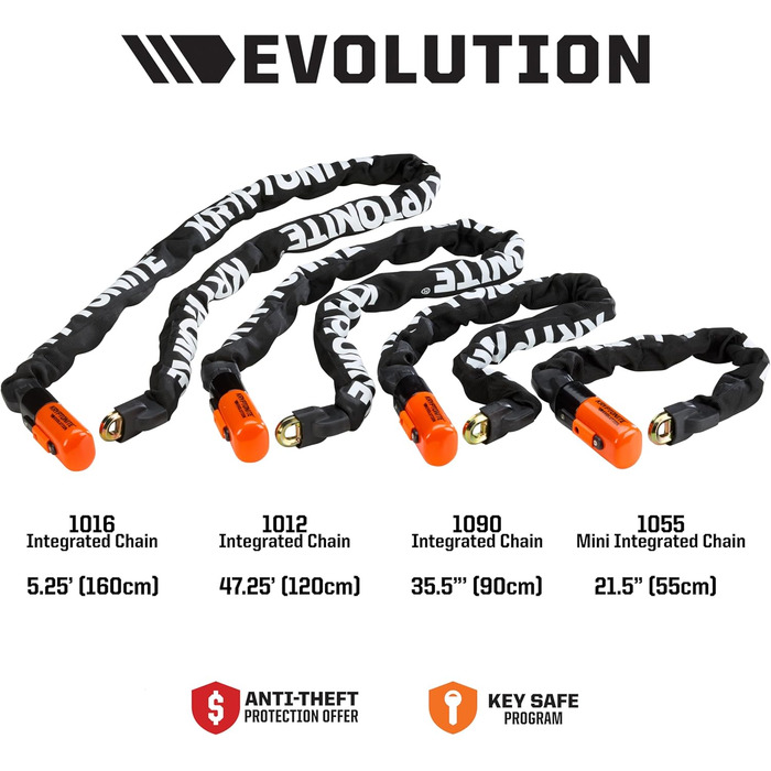 Замок-ланцюг Kryptonite Evolution 1012 IC, чорний, 120 см