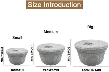Плетені кошики з кришками, кошики для зберігання у ванній кімнаті, круглий кошик з кришкою, кошик для зберігання з кришкою, плетені кошики для зберігання (сірі)