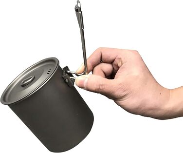 Титановий горщик Jolmo Lander із замикаючою ручкою, портативний титановий стаканчик для кемпінгу зі складною ручкою (750 мл/25 унцій, 900 мл/30 унцій)