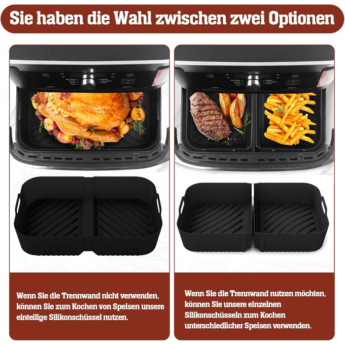 Аксесуари для фритюрниці Ninja Foodi Flexdrawer 10.4 л AF500EU, 3 шт. силіконова форма для фритюрниці, багаторазова мультипіч для мультипечі Аксесуари для ніндзя