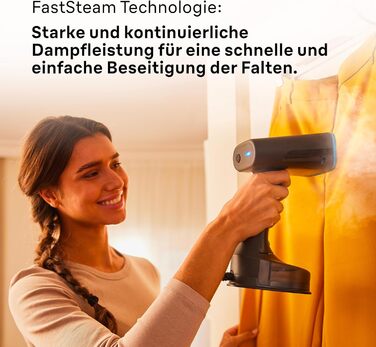 Паровий випрямляч Braun QuickStyle 5 GS5031BL, технологія Dual FreeGlide 3D, технологія FastSteam, відпарювач, пара 25 г / хв, рез