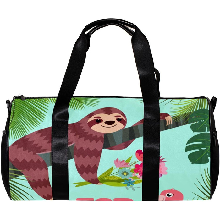 Спортивна сумка, маленька дорожня сумка, сумка для йоги, кумедне зображення лінивця та фламінго, сумка для фітнесу на відкритому повітрі, ручна поклажа