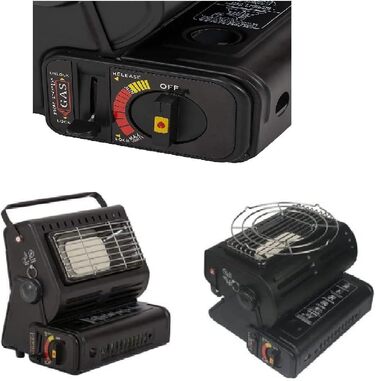 Газовий обігрівач для кемпінгу 1,3 кВт, газовий обігрівач для кемпінгу, обігрів намету + газові картриджі, комплект з 3 штук