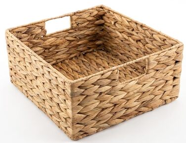 Екологічний кошик для зберігання з водяного гіацинта ручного плетіння, підходить для полиць Kallax (піввідсіку) 30 x 34 x 15 см натуральний