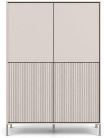 Сучасна шафа CDF KAMARO 4DK Колір Кашемір (бежевий) Шафа для документів та дрібних предметів Ідеально підходить для вітальні, спальні, дитячої кімнати та офісу Легке складання Кашемір (бежевий) 4DK