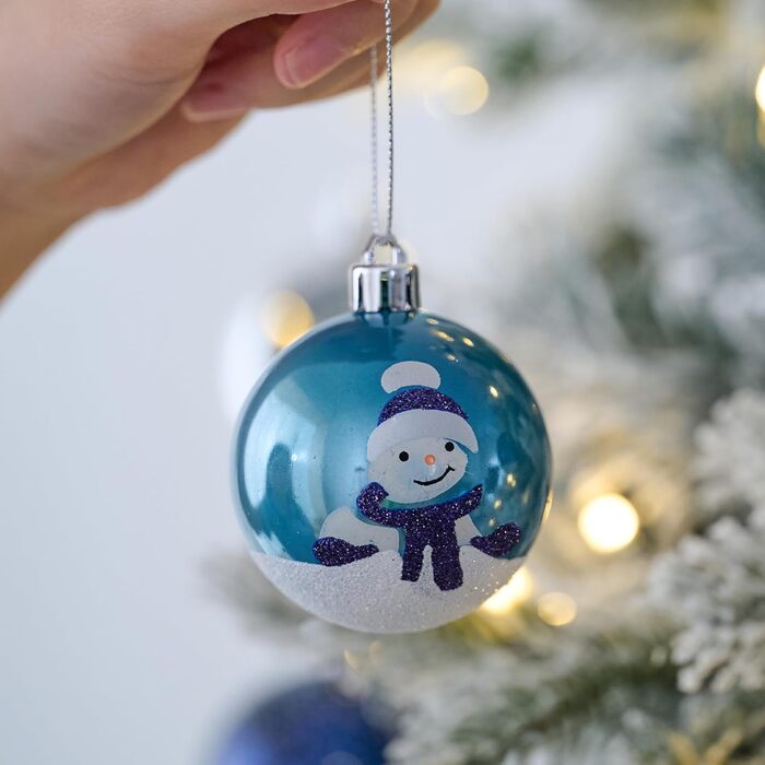 Різдвяні кульки 16 шт сріблясто-блакитний Valery Madelyn