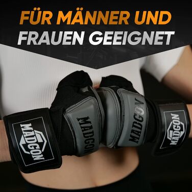Професійні боксерські рукавички MADGON MMA - професійна якість - високоякісна конструкція - бокс, тренування, мішки з піском, боксерська груша, фріфайт, греплінг, бойові мистецтва - Боксерські рукавички L Чорні/Білі