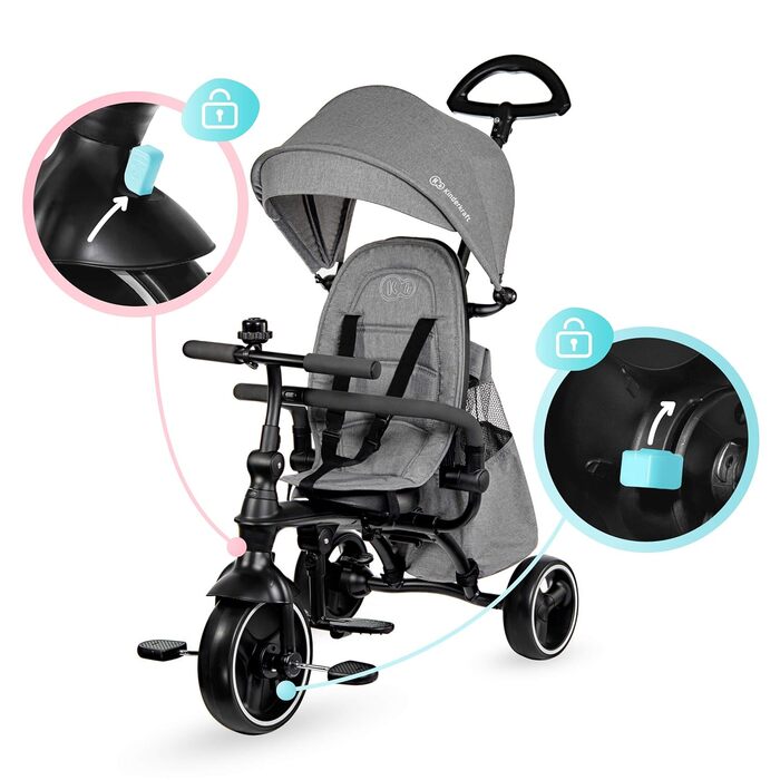 Триколісний велосипед 4 в 1 Jazz, дитячий триколісний велосипед, дитячий велосипед, коляска, складний з аксесуарами, сумка, дзвіно