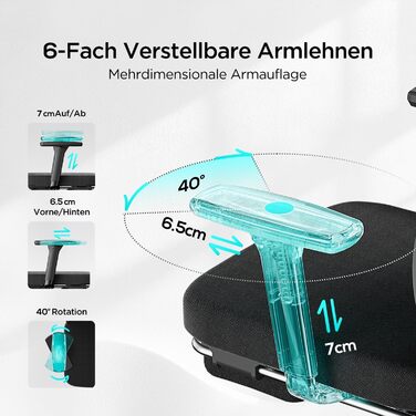 Ергономічне офісне крісло Hbada P3 Pro, стілець для роботи з регульованим підголівником, поперекова підтримка, великий кут нахилу, еластична сітчаста спинка, чорний колір (без підставки для ніг)