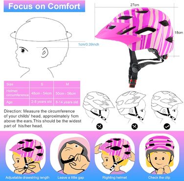 Дитячий велошолом RaMokey, велошолом з підсвічуванням для дітей Легкий дитячий шолом з регульованим циферблатом для дівчаток і хло