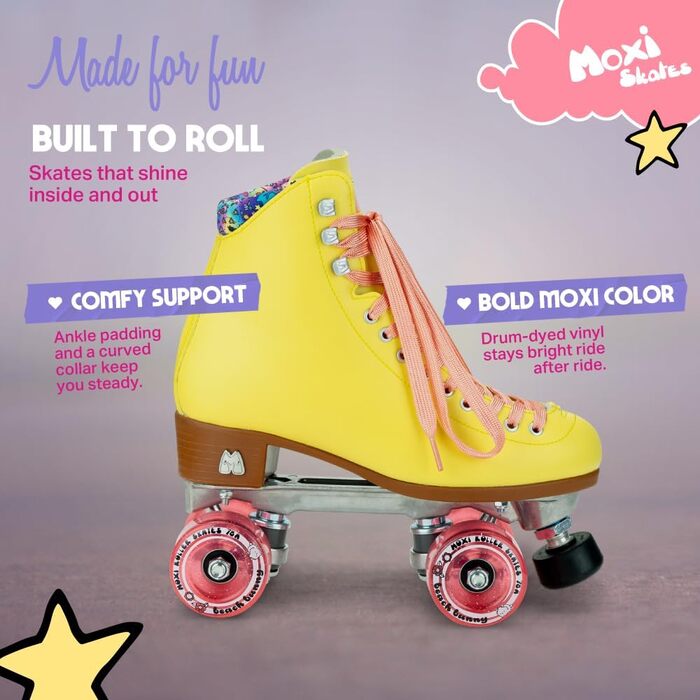Роликові ковзани Moxi - Beach Bunny - Модні жіночі роликові ковзани Полуничний лимонад Розмір 4