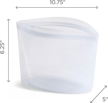 Силіконові пакети Stasher Bowl преміум-класу, багаторазові для їжі, миска на 6 чашок, прозорі, міцні, придатні для використання в духовці, посудомийній машині та морозильній камері, екологічно чисті, не протікають, ланч-пакет, 1419 мл