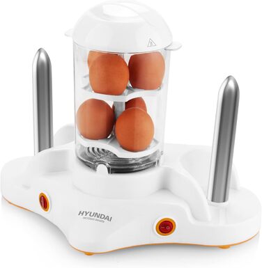 Виробник хот-догів HYUNDAI HDM 120 i 1-12 сосиски i 1-6 яєць i кукурудза в качанах сумісна i 2 стійки для підігріву булочок i маленький помічник для віденських, яєць і кукурудзи