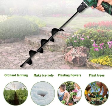 Бурильник для саду Longrun, бур для свердла та шуруповерта, ручний спіральний бур для посадки квітів та кімнатних рослин, 6,7x58 см (23x58 см)