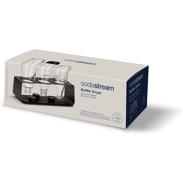 Тримач для крапель SodaStream Premium Bottle з нержавіючої сталі, сумісний з усіма пляшками SodaStream, в чорному матовому кольорі, 34,6x14,8x12,6 см