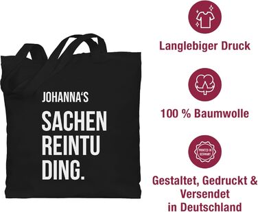 Подарунок з іменем, персоналізований Shirtracer - Бавовняна сумка - Sachenreintuding I Sachen Reintu Ding Name Тканинна сумка з написом 1 Black