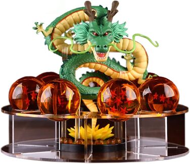 ЧИТАЙТЕ Набір фігурок ПВХ Shenron з кришталевої кулі ShenLong Ball Аніме-фігурка з 7 кульок 4,2 см і підставкою