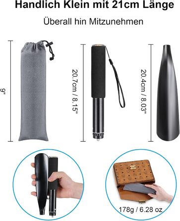 Довгий ріжок для взуття Mishell, телескопічний 41 97 см, висувний ріжок для взуття, довгий пластиковий ріжок для взуття з металево