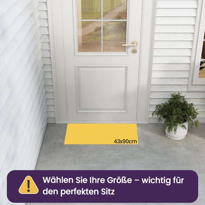 Килимок для вулиці DEXI 43 x 90 см, нековзний килимок для уловлювання бруду з виступами, водонепроникний килимок для вулиці, килимок для миття для використання всередині та зовні приміщень, чорний 43 x 90 см