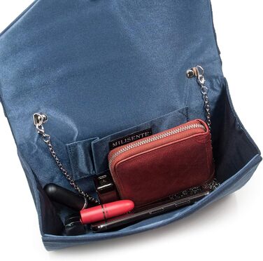 Клатч Milisente для жінок, замшевий клатч, для весілля, сумка на ланцюжку, сумка через плече, вечірня сумочка темно-синього кольору