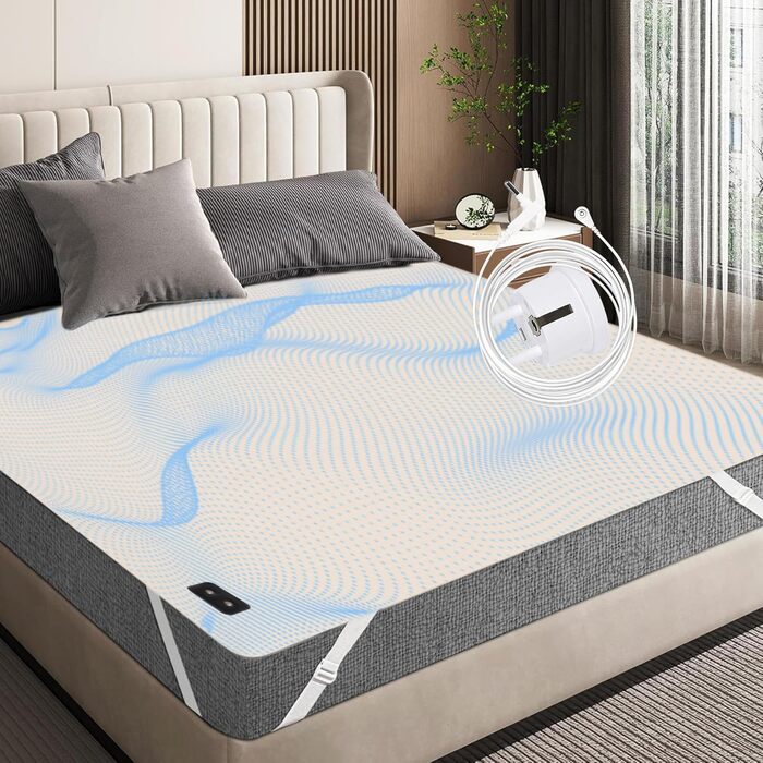 Килимок для заземлення 150x200 см Дихаюче простирадло для заземлення Срібне волокно Заземлюючий простирадло для здоров&39я із заземлюючим кабелем для кращого сну Бежевий 150X200 см