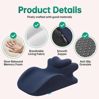 Ергономічна клиноподібна подушка для лежання, подушка для ліжка для сидіння, полегшення болю в спині, шиї та ногах, проти хропіння, ідеально підходить для масажу, читання, сну, розблокування сексуальної пози, виправлення болю та дискомфорту в тілі