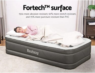 Надувне ліжко Bestway Fortech з вбудованим електричним насосом Single XL/lMid 191 x 97 x 46 см