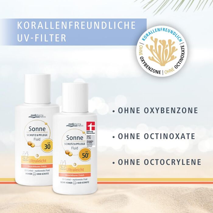 Сонцезахисний флюїд з SPF 50 від medipharma cosmetics, матуючий з ефектом контролю жирності