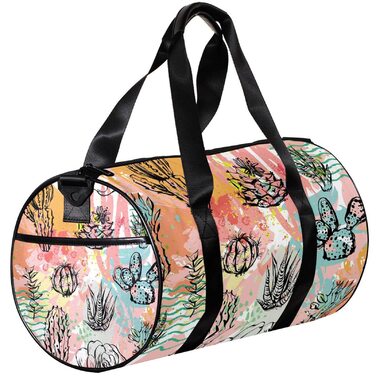 Спортивна сумка, маленька дорожня сумка, сумка для йоги, тропічні рослини, барвистий кактус, сумка для фітнесу на відкритому повітрі, сумка-шопер