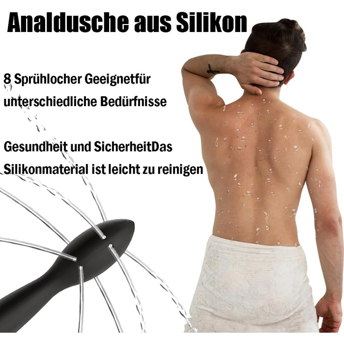 Силіконовий анальний ирригатор Sadodo, 24 см, 8 насадок