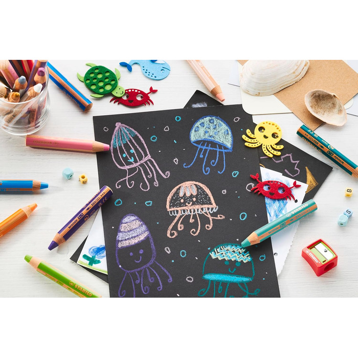 Кольоровий олівець, акварель та воскова крейда - дерев&39яний 3 в 1 - 10 шт. (10 шт. , 1 упаковка) без точилки