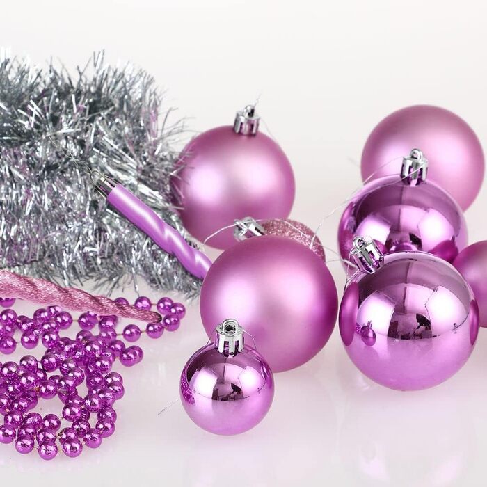 Різдвяні кульки 77 шт рожеві Deuba