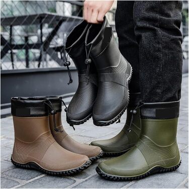 Чоловічі гумові чоботи, водонепроникні короткі гумові чоботи, садові чоботи, робоче взуття на низькому підборі, взуття для активного відпочинку на природі, колір 4, EU 40