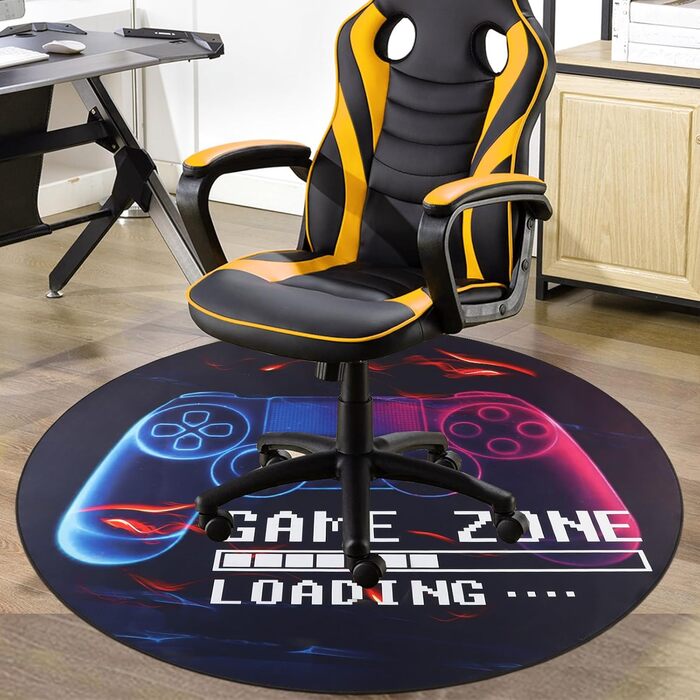 Килимок для ігрового крісла Capslpad для дерев&39яних підлог, нековзний захисний килимок для підлоги, гумовий килимок для ігрового контролера, комп&39ютерного крісла для ігрової кімнати, декор для домашнього офісу (круглий 120 см, чорний)