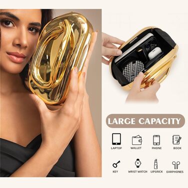 ФІЛОМЕНА вечірня сумочка-клатч, жіноча сумочка, акрил, металевий ланцюжок, сумка на плече, крос-боді, для весілля, вечірки, повсякденного використання, золота