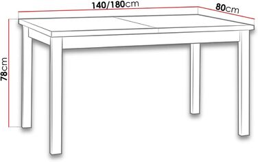 Обідній стіл Mirjan24 Awrolt II, прямокутний розсувний кухонний стіл, Д 140-180 x В 78 x Ш 80 см, Кухонний стіл, обідній стіл, практичний розсувний стіл (дуб ремісника/білий) Дуб ремісника / білий