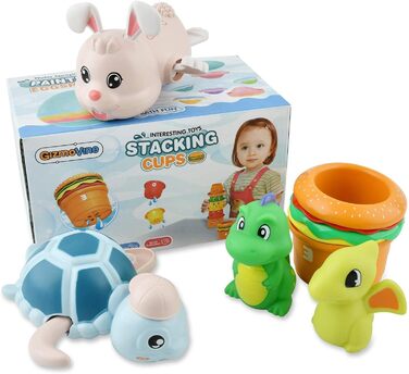 Іграшки для води GizmoVine для дітей, іграшки для ванни для немовлят, іграшка для купання з 9 предметів для малюків від 1 2 3 4 ро