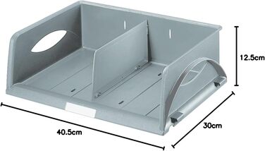 Кошик для зберігання Leitz Landscape A4 Maxi, ідеальна система сортування та зберігання для поштових відділень та копіювальних кімнат, сірий, сортичний 52300085 пейзажний A4 сірий