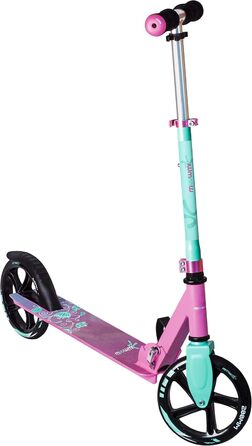 Алюмінієвий самокат muuwmi - самокат-кік, 200 мм, ABEC 5, GS-тест, регульований по висоті, дека XL, рожево-бірюзовий