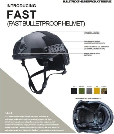 Швидкий балістичний куленепробивний шолом Високий тактичний шолом PE Високоякісний балістичний шолом Венді з підвіскою кулька TL