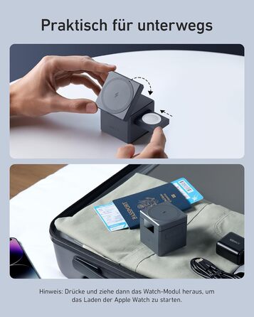 В-1 Cube з зарядною станцією MagSafe, бездротовим зарядним пристроєм для iPhone на 15 Вт, індуктивною зарядною станцією для Apple