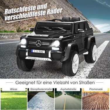 Дитячий електромобіль GOPLUS 12V Mercedes-Benz Maybach з пультом дистанційного керування 2.4 Ghz, дитячий автомобіль з плавним пус