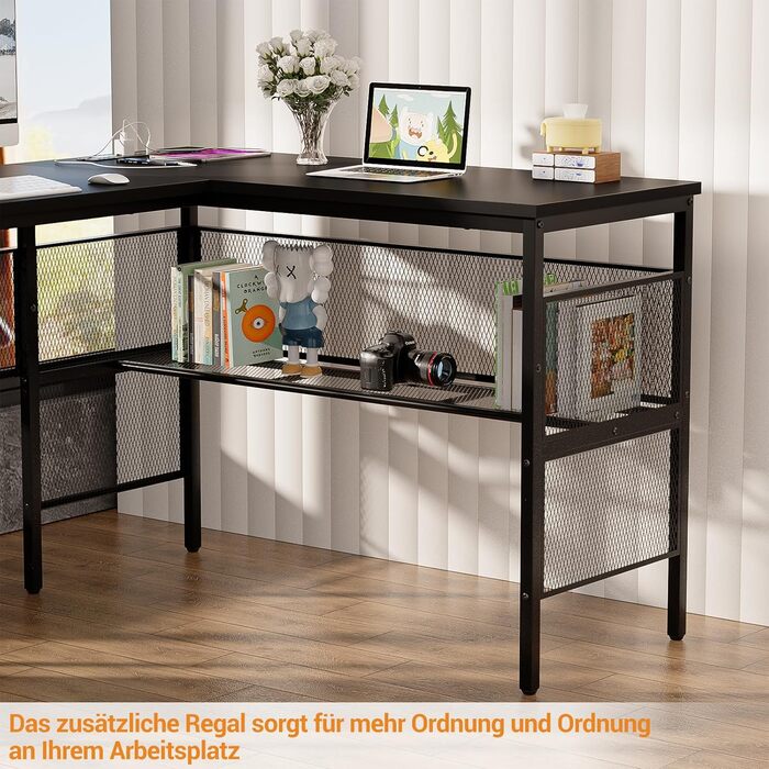 Г-подібний ігровий стіл, 14117x76 см, комп&39ютерний стіл з відділенням для зберігання речей, офісний стіл з двостороннім кутовим столом для навчання, ігровий, домашній офіс, чорний