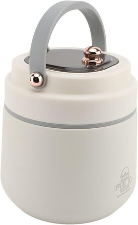 Ізольований ланч-бокс з нержавіючої сталі 304, двошарова вакуумна ізоляція, постачається з ложкою та паличками для їжі, портативний контейнер для їжі, підходить для офісів та шкіл.