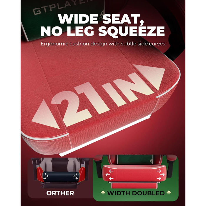 Велике та високе ігрове крісло з підставкою для ніг, надзвичайно широке сидіння, ігрові крісла для дорослих - м&39яке високе спинне ергономічне відкидне сидіння Silla Gamer, підлокітник із важелем, Ace Pro, різдвяне оксамит