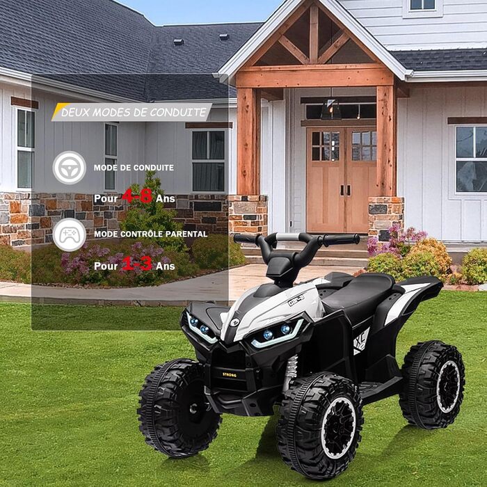Дитячий електричний квадроцикл 12 В, електромобіль дитячий квадроцикл з музикою, клаксоном, світлодіодними фарами, 83 х 53 х 56 см