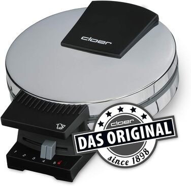 Вафельниця Cloer 185 для вафлі-серця, 930 Вт, розмір вафель 16 см, важкі пластини для випічки, оптичний та акустичний готовий повідомлення, корпус з нержавіючої сталі, нержавіюча сталь, хромована вафля розмір 16 см з сигнальним тоном Chrome