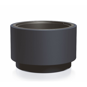 Круглий пластиковий квітковий горщик Spetebo з основою - 48 x 30 см - дизайнерський квітковий горщик антрацитового кольору з посадковою вставкою - кашпо, ваза для квітів, садове кашпо, середній розмір / 48 x 30 см