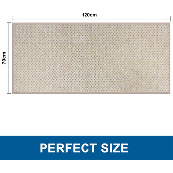 Нековзний килимок для ванної, який можна прати, 70 x 120 см, килимок для ванної з шенілу з гумовою основою, суперпоглинаючий килимок для ванни, для душу, ванни та туалету, бежевий, 70 x 120 см